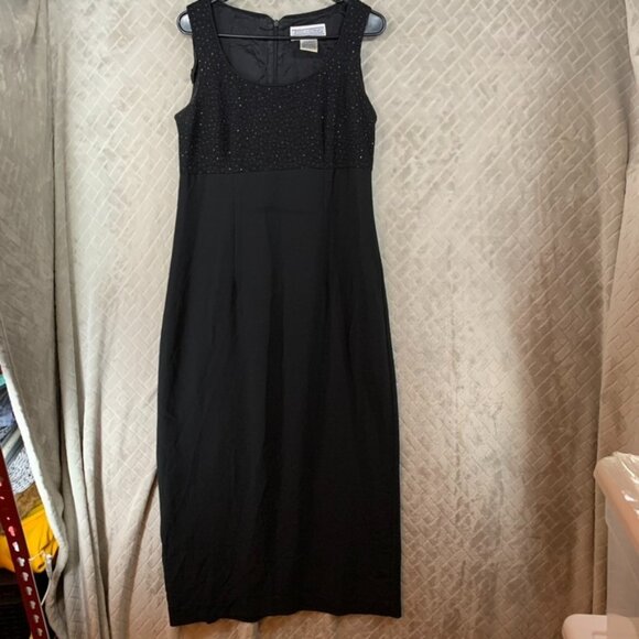 Jessica Howard Womens 12 Sheath Dress Black Cocktail Party Sparkly Sleeveless - Picture 1 of 15
